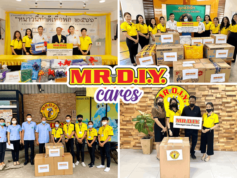 มิสเตอร์. ดี.ไอ.วาย. เดินหน้ากิจกรรมเพื่อสังคม ภายใต้ชื่อ ‘MR. D.I.Y. Cares’ ส่งต่อความห่วงใยทั่วประเทศ มุ่งขับเคลื่อนสังคมแห่งการเติบโตอย่างยั่งยืน