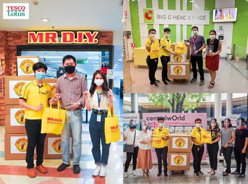 มิสเตอร์. ดี.ไอ.วาย. ห่วงใยทุกคน พร้องส่งเสริมการป้องกันเบื้องต้น โดยมอบ face shield ให้คู่ค้า